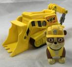 Paw Patrol Rubble Figuur Bouwvoertuig Bulldozer met figuur, Verzenden, Zo goed als nieuw