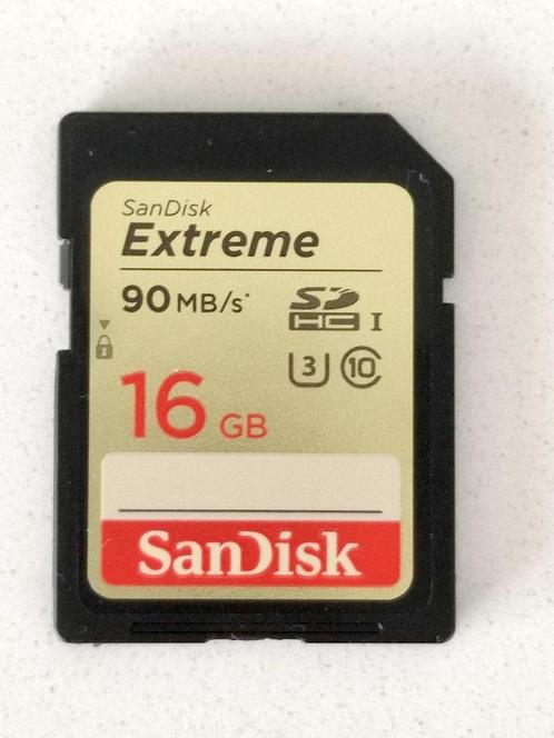 SanDisk SDHC Extreme 16GB 90MB/s (nieuwstaat), Audio, Tv en Foto, Foto | Geheugenkaarten, Zo goed als nieuw, SDHC, 16 GB, Videocamera