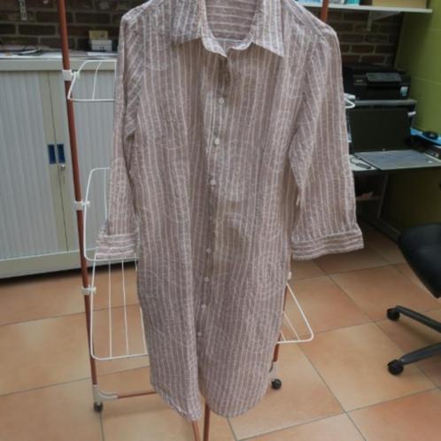 Kleedje lichtbruin linnen Camicetta Snob mt 40 (it 44), Kleding | Dames, Jurken, Zo goed als nieuw, Maat 38/40 (M), Bruin, Knielengte