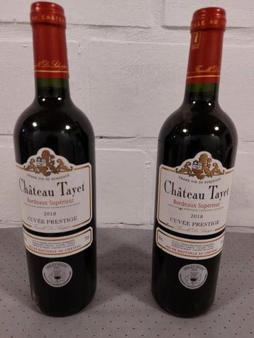 2 flessen rode wijn Chateau Tayet Bordeaux Superieur 2018 beschikbaar voor biedingen
