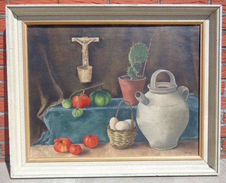 Maurice Brocas (1892-1948) - stilleven - olieverf op doek, Antiek en Kunst, Kunst | Schilderijen | Klassiek, Ophalen