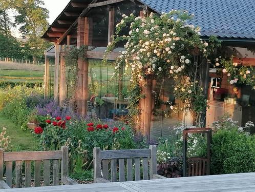 36 glazen schuifwanden - 56 dakpanplaten - 12 polycarbonaat, Tuin en Terras, Overkappingen, Zo goed als nieuw, Veranda, Ophalen