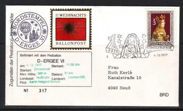 Postzegels brieven thema ballonpost Christkindl
