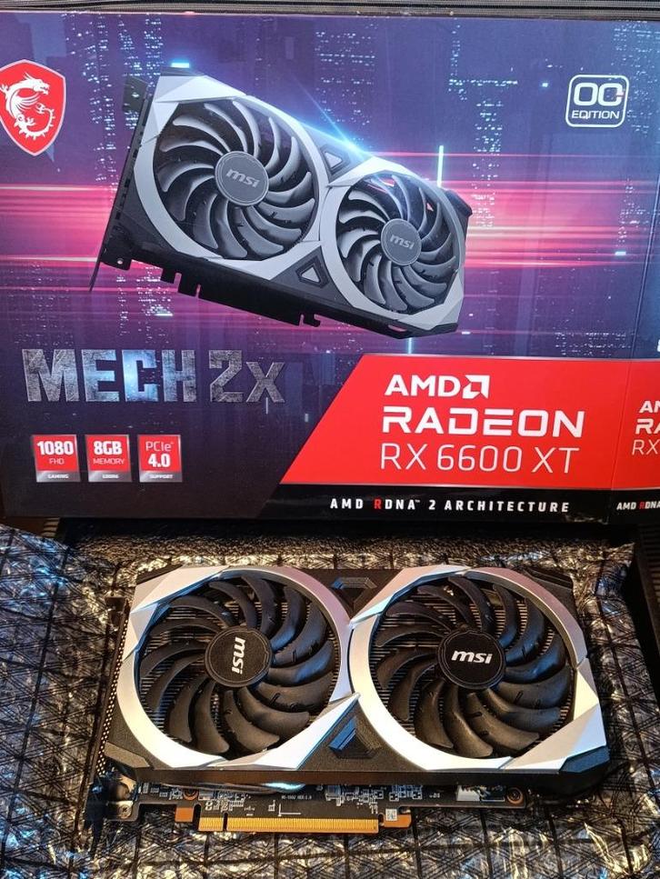 RX 6600XT 8Gb, Computers en Software, Videokaarten, Gebruikt, AMD, PCI-Express 4.0, GDDR6, HDMI, DisplayPort, Ophalen