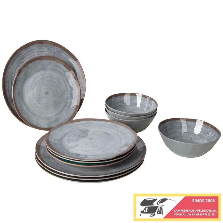 Bo-Camp servies halo Grijs, Caravans en Kamperen, Caravanaccessoires, Nieuw, Ophalen of Verzenden