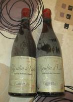 2 Oude Flessen Wijn - Moulin a Vent - 1970, Rode wijn, Frankrijk, Vol, Ophalen of Verzenden