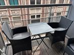 Set met tafel en stoelen, Overige materialen, Gebruikt, Loungeset, Eettafel