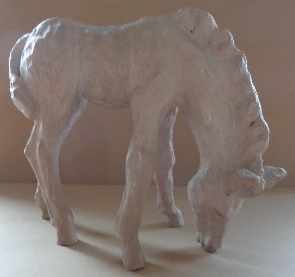 POL / VEULEN / SCULPTUUR GIPS / H=22cm / SIG, Mammifère, Statue, Enlèvement ou Envoi, Gips