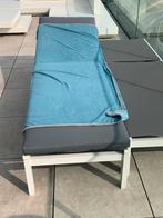 Strandlakens kleur aqua met grijze boord 8 stuks, Tuin en Terras, Ophalen, Gebruikt