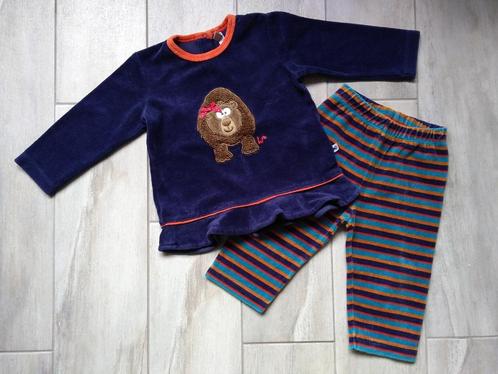 ✿ M74 - Woody winterpyjama velours thema beer, Kinderen en Baby's, Babykleding | Maat 74, Zo goed als nieuw, Meisje, Nacht- of Onderkleding
