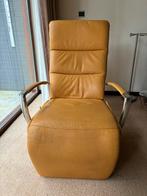 Magnifique fauteuil relax - cuir - jaune ocre - pied abaissé, Autres couleurs, Enlèvement, Utilisé, Une