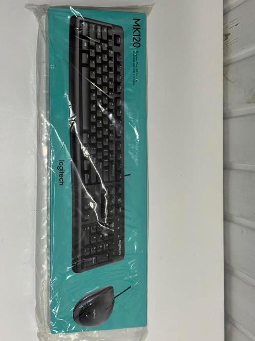 Logitech MK120 USB-toetsenbord + muis, Computers en Software, Toetsenborden, Nieuw, Qwerty, Bedraad, Toetsenbord en muis-set, Ophalen of Verzenden
