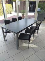 tafel en stoelen, Huis en Inrichting, Tafels | Eettafels, Ophalen, Gebruikt, 50 tot 100 cm, Vijf personen of meer