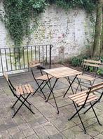 Ensemble table jardin et chaises, Jardin & Terrasse, Comme neuf, Bois, Table d'appoint, 4 places