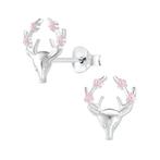 Zilveren kinderen oorknopjes rendier, Handtassen en Accessoires, Kindersieraden, Ophalen of Verzenden, Nieuw, Zilver, Oorbellen