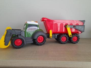 traktor + aanhangwagen Dickie Toys werkende lichten