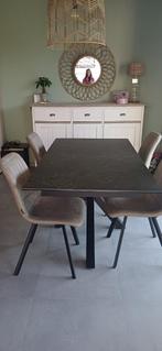 Tafel betonlook met spinnepoot uitschuifbaar, Huis en Inrichting, Ophalen, 200 cm of meer, 50 tot 100 cm, Zo goed als nieuw
