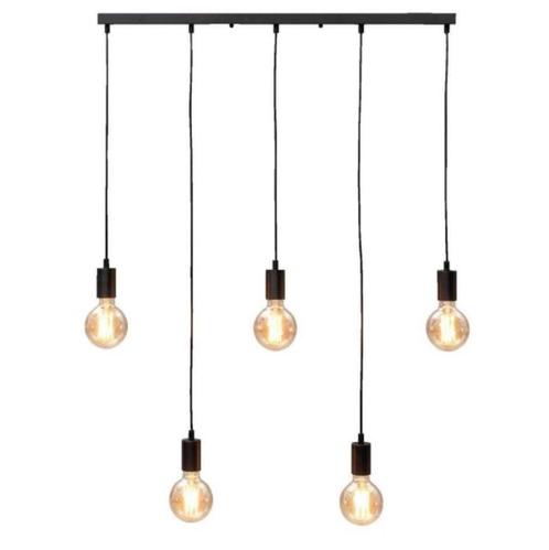 Hanglamp Perth - zwart, Huis en Inrichting, Lampen | Hanglampen, Gebruikt, 75 cm of meer, Metaal, Ophalen