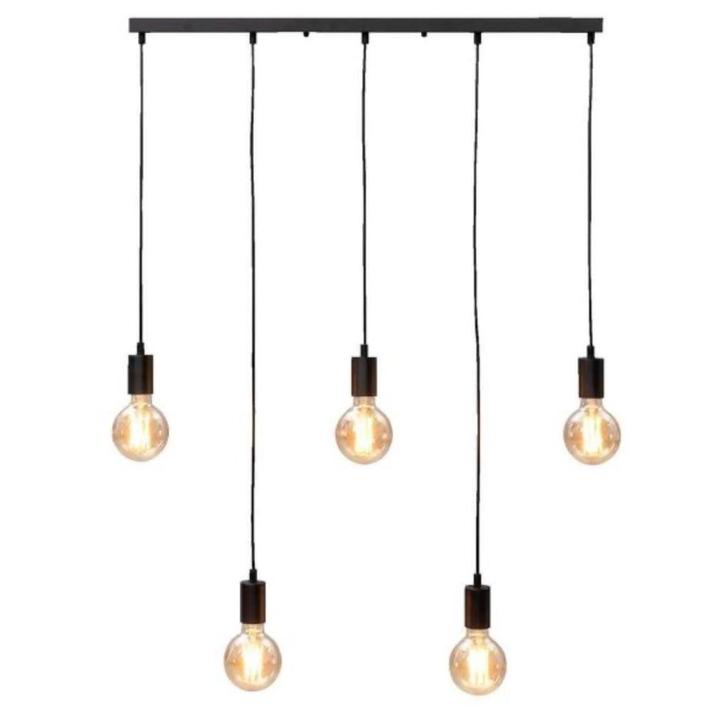 Hanglamp Perth - zwart, Huis en Inrichting, Lampen | Hanglampen, Gebruikt, 75 cm of meer, Metaal, Ophalen