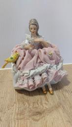 Figurine en porcelaine de Dresde Lace Antoinette avec perroq, Enlèvement ou Envoi