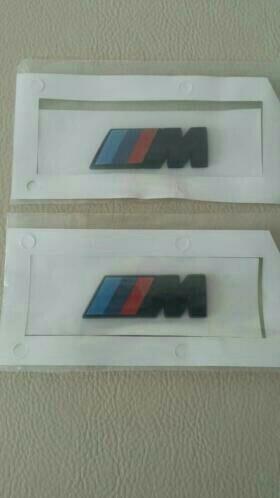 2x Bmw M power spatbord zijlogos>zwart/zilver 45 mm x 15 mm, Auto-onderdelen, Carrosserie, Spatbord, BMW, Links, Rechts, Nieuw