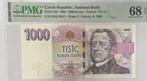 Bankbiljet Tsjechische kroon 1000 2008 PMG 68 TOP, Postzegels en Munten, Overige landen