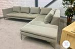 GRATIS LEVERING HEEL BE Montel Taupe Stoffen Hoekbank, Hoekbank, 300 cm of meer, Ophalen of Verzenden, Zo goed als nieuw