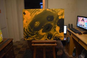 Abstract schilderij met parels, door Joky Kamo beschikbaar voor biedingen