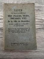 (BRUXELLES) Liste … des places, rues, impasses etc. de la vi, Enlèvement ou Envoi