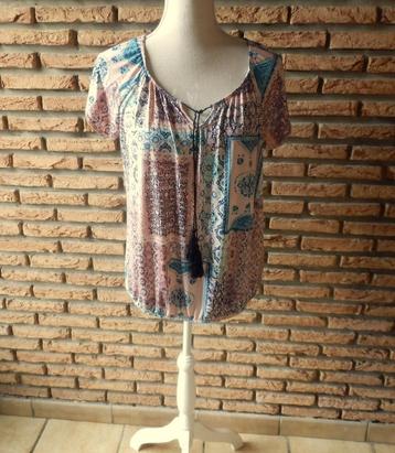 (166) - blouse femme t.42 rose bleu - amisu - beschikbaar voor biedingen