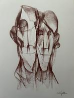 Rudi Pillen - dubbel portret, Antiek en Kunst, Ophalen of Verzenden
