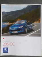 Peugeot 206 CC Quick Silver & Roxy & Roland Garros Brochure, Peugeot, Ophalen of Verzenden