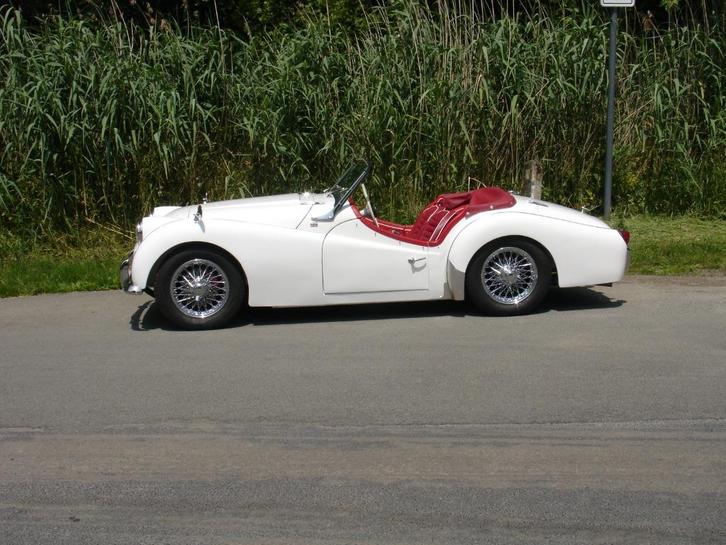 Triumph TR3A de 1958, Auto's, Triumph, Particulier, TR3, Benzine, Cabriolet, 2 deurs, Handgeschakeld, Wit, Leder, Achterwielaandrijving