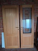 2 eiken binnendeuren waarvan 1 met glas, Doe-het-zelf en Bouw, Deuren en Vliegenramen, Ophalen, Glas