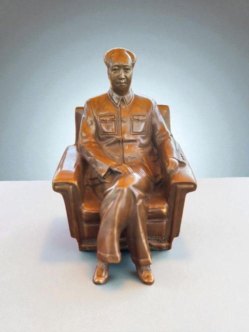 Bronzen beeld, beeldje van Mao Zedong., Antiek en Kunst, Antiek | Brons en Koper, Brons, Ophalen of Verzenden