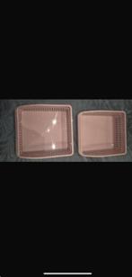 Lot de 2 bacs de rangement ajourés – Rose poudré, Ophalen, Kunststof, Mand, Vierkant