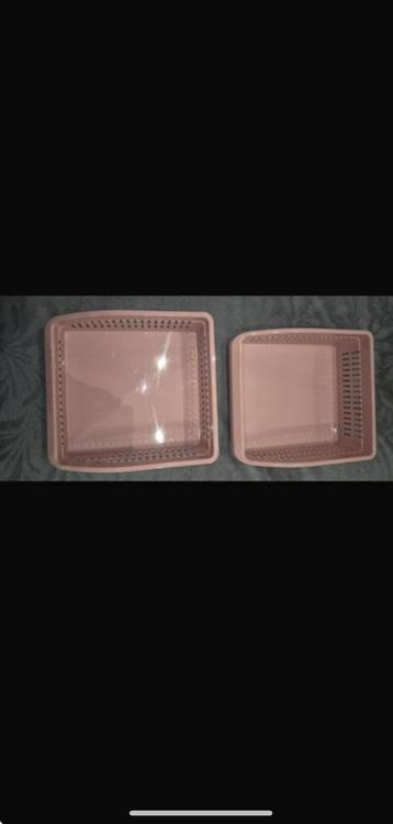 Lot de 2 bacs de rangement ajourés – Rose poudré beschikbaar voor biedingen