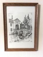 Ets-Litho ‘Begijnhofbrug’ Brugge door F. Muylaert 1972, Antiek en Kunst, Kunst | Etsen en Gravures, Ophalen of Verzenden