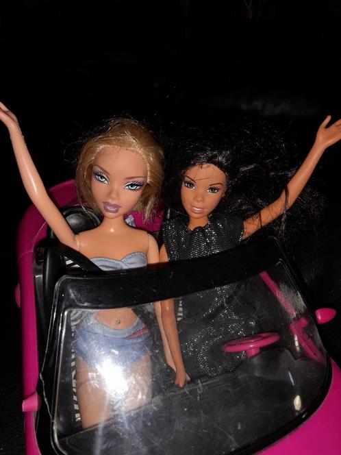 Voiture rose + 2 poupées mannequins, Verzamelen, Speelgoed, Ophalen