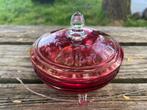 BOHEMIAN CZECH ETCHED GLAs bomboniere candy dish, Antiek en Kunst, Ophalen of Verzenden