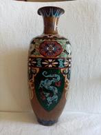 Meiji Japanse draak metalen vaas/1900s 36cm, Antiek en Kunst, Ophalen