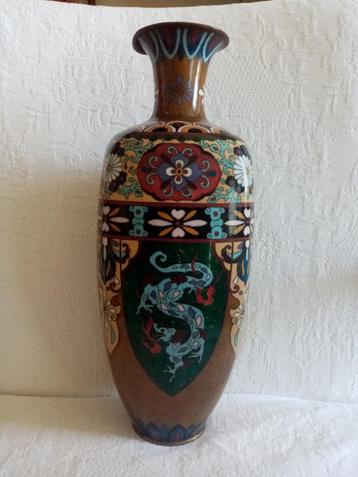 Meiji Japanse draak metalen vaas/1900s 36cm beschikbaar voor biedingen