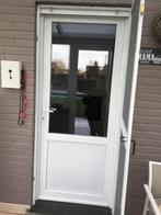 Witte deur in pvc met dubbel glas en rolluik in pvc, Ophalen, Glas