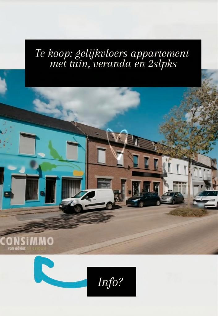 Gelijkvloers Appartement met privé tuin., Immo, Huizen en Appartementen te koop