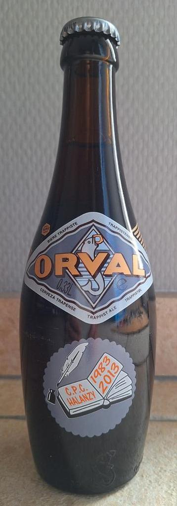 Fles met zeefdruk van Orval. CPC Halanzy 1983
