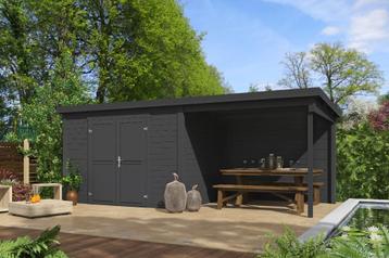 Blokhut met overkapping Kjeld 550x250 onbehandeld vuren beschikbaar voor biedingen