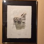 André Colpin, “Groene Rei Brugge”, ingekleurde ets 40x50cm, Ophalen of Verzenden