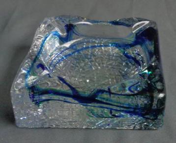Cendrier en cristal Max Verboeket Structura 11,5 cm 1968, Envoi, Comme neuf, Cristal