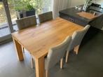 Eiken tafel met 4 stoelen, Huis en Inrichting, Tafels | Eettafels, Ophalen, Gebruikt, 100 tot 150 cm, Eikenhout