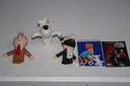 3 Vingerpopjes Tintin/Kuifje + sticker + kaart festival, Comme neuf, Tintin, Statue ou Figurine, Enlèvement ou Envoi